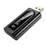 Adaptador Receptor Bluetooth 5.0 USB para Carro FM + AUX Áudio Saída Dupla Transmissor Estéreo, K9 Preto