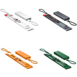 Oatsbasf 03083 Cabo de Carregamento Portátil Multifuncional Micro USB + USB-C / Type-C + 8 Pinos 3 em 1, Branco, Cinzento, Laranja, Verde