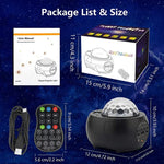 DQ-M3 Luz LED Rotativa do Céu Estrelado Projetor de Planetas Oceano com Música Bluetooth Suporta Cartão TF, Estilo:, USB + Bluetooth, Bateria + Bluetooth