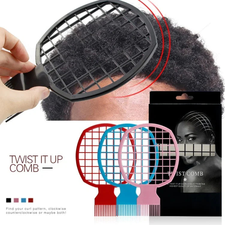 Pente para Cabelo Cacheado Masculino Pente para Trança Suja Afro, NO8-1 Preto, NO8-2 Vermelho, NO8-3 Rosa, NO8-4 Azul