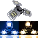 Luz industrial LED para mineração, luz impermeável com sensor, lâmpada dobrável de três folhas para garagem, 60W, 80W, 100W