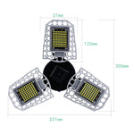 Luz industrial LED para mineração, luz impermeável com sensor, lâmpada dobrável de três folhas para garagem, 60W, 80W, 100W