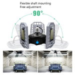 Luz industrial LED para mineração, luz impermeável com sensor, lâmpada dobrável de três folhas para garagem, 60W, 80W, 100W
