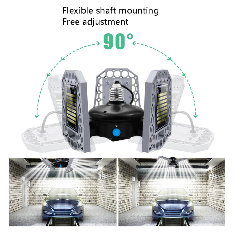 Luz industrial LED para mineração, luz impermeável com sensor, lâmpada dobrável de três folhas para garagem, 60W, 80W, 100W