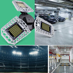 Luz industrial LED para mineração, luz impermeável com sensor, lâmpada dobrável de três folhas para garagem, 60W, 80W, 100W