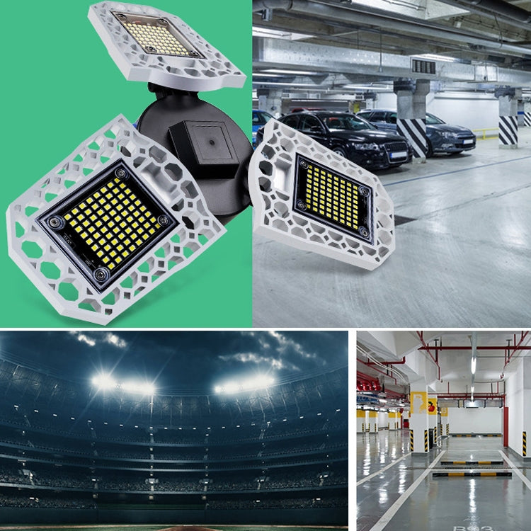 Luz industrial LED para mineração, luz impermeável com sensor, lâmpada dobrável de três folhas para garagem, 60W, 80W, 100W