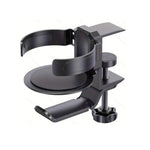 Suporte Giratório para Copos e Auscultadores Suporte para Auscultadores para Monitor de Café Internet, Preto, Prateado Lua