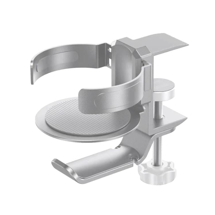 Suporte Giratório para Copos e Auscultadores Suporte para Auscultadores para Monitor de Café Internet, Preto, Prateado Lua