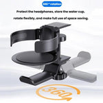 Suporte Giratório para Copos e Auscultadores Suporte para Auscultadores para Monitor de Café Internet, Preto, Prateado Lua