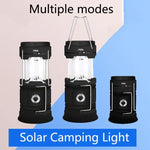 5803 Lâmpada Solar para Campismo LED de Emergência Portátil para Exterior Suporta Saída USB, Solar + USB