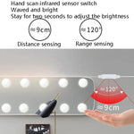 Luz LED para Espelho de Maquilhagem Luz de Preenchimento de Beleza Sensor de Movimento Manual Luz Frontal para Espelho, 2 Lâmpadas, 6 Lâmpadas, 10 Lâmpadas, 14 Lâmpadas