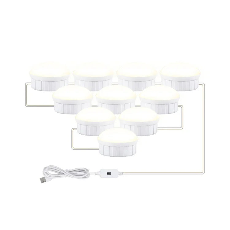 Luz LED para Espelho de Maquilhagem Luz de Preenchimento de Beleza Sensor de Movimento Manual Luz Frontal para Espelho, 2 Lâmpadas, 6 Lâmpadas, 10 Lâmpadas, 14 Lâmpadas