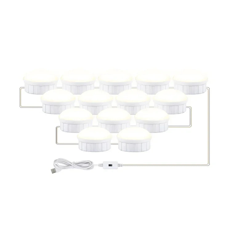 Luz LED para Espelho de Maquilhagem Luz de Preenchimento de Beleza Sensor de Movimento Manual Luz Frontal para Espelho, 2 Lâmpadas, 6 Lâmpadas, 10 Lâmpadas, 14 Lâmpadas