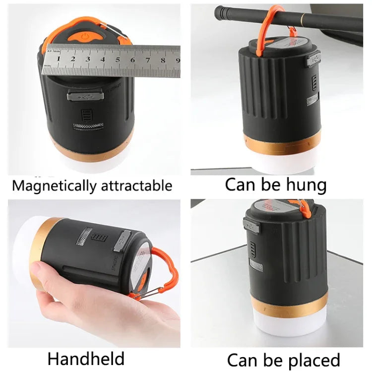 Y10 Luz de Campismo com Controlo Remoto Iluminação Exterior Lanterna Portátil USB para Tenda, YD-29 Preto