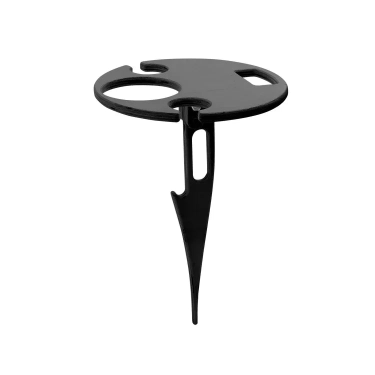 Mesa Dobrável Portátil para Vinho ao Ar Livre, Mesa de Praia, Preto, Cor Madeira de Duas Camadas, Preto de Duas Camadas