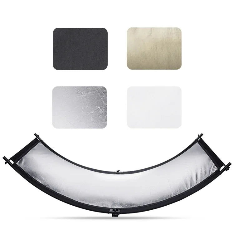 Placa Refletora Curvada em U para Estúdio Fotográfico FOMITO 4 em 1 Ouro Prata Branco Preto, Curvada em U 4 em 1