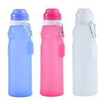 Copo Dobrável de Silicone XC-282 600ml para Camping, Ciclismo e Desporto, Branco, Rosa, Azul, Cor Toranja