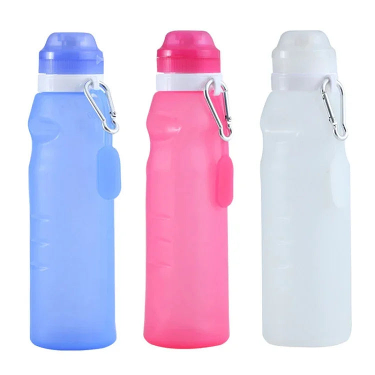 Copo Dobrável de Silicone XC-282 600ml para Camping, Ciclismo e Desporto, Branco, Rosa, Azul, Cor Toranja
