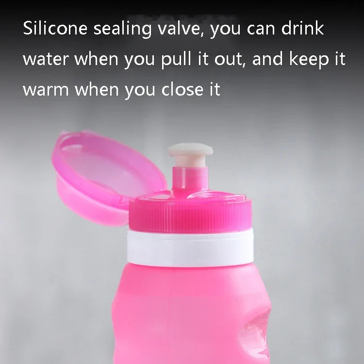 Copo Dobrável de Silicone XC-282 600ml para Camping, Ciclismo e Desporto, Branco, Rosa, Azul, Cor Toranja