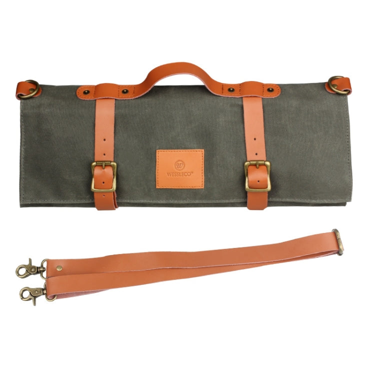Bolsa de Armazenamento para Faca de Chef em Lona WESSLECO, WESSLECO Verde Exército