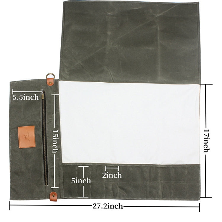 Bolsa de Armazenamento para Faca de Chef em Lona WESSLECO, WESSLECO Verde Exército