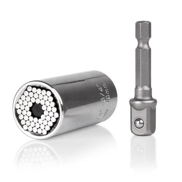 Conjunto de Cabeças de Chave de Torque Universal Manga de Soquete 7-19mm Broca Elétrica Chave de Catraca Bucha Chave Mágica Multi Ferramentas Manuais, Chave 7-19mm