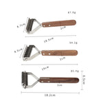 Pente de Limpeza e Cuidados para Animais de Estimação em Aço Inoxidável Walnut, Grande