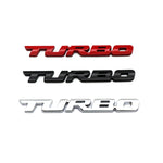 8 PCS Car Alloy Modified Turbocharged TURBO Metal Car Sticker Sports Body Sticker Car Tail Label Side Decoration Sticker, Large 12 X 1.4cm, Small 10 X 1cm