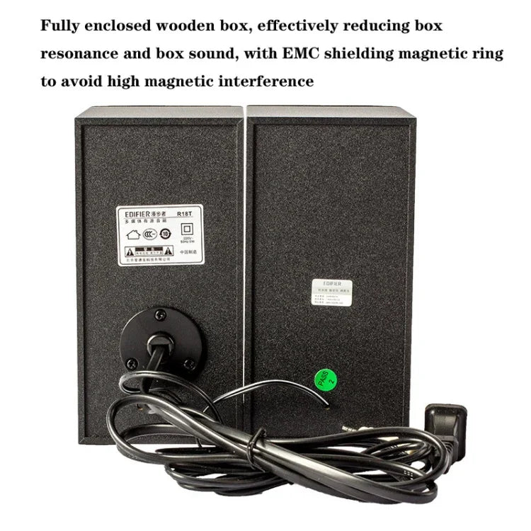 Mini Coluna Subwoofer Pequena Edifier R18T para Computador Portátil e Secretária, Ficha US, R18T