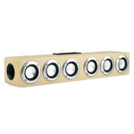 Altifalante Bluetooth M1 Relógio de Secretária de Madeira Altifalante Sem Fios, Amarelo, Preto