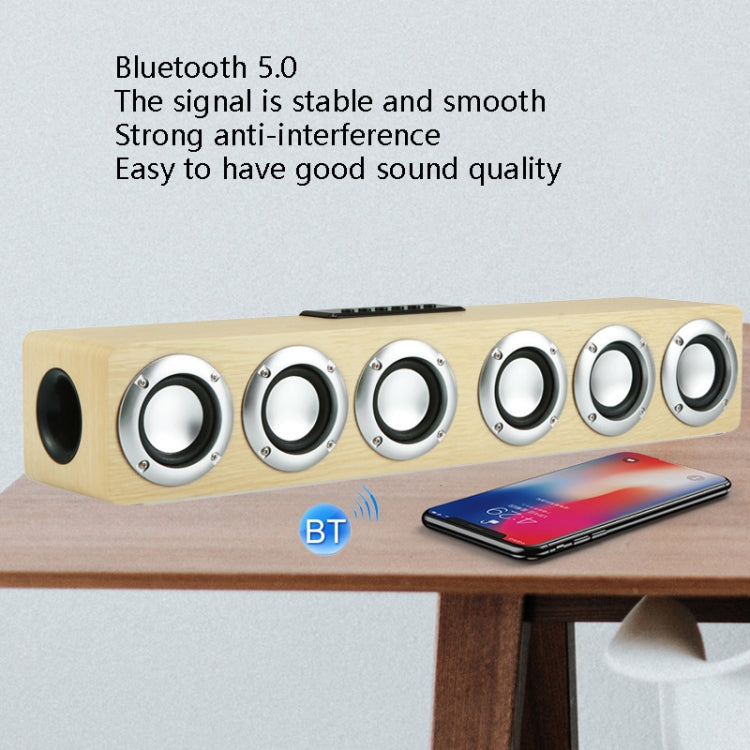 Altifalante Bluetooth M1 Relógio de Secretária de Madeira Altifalante Sem Fios, Amarelo, Preto