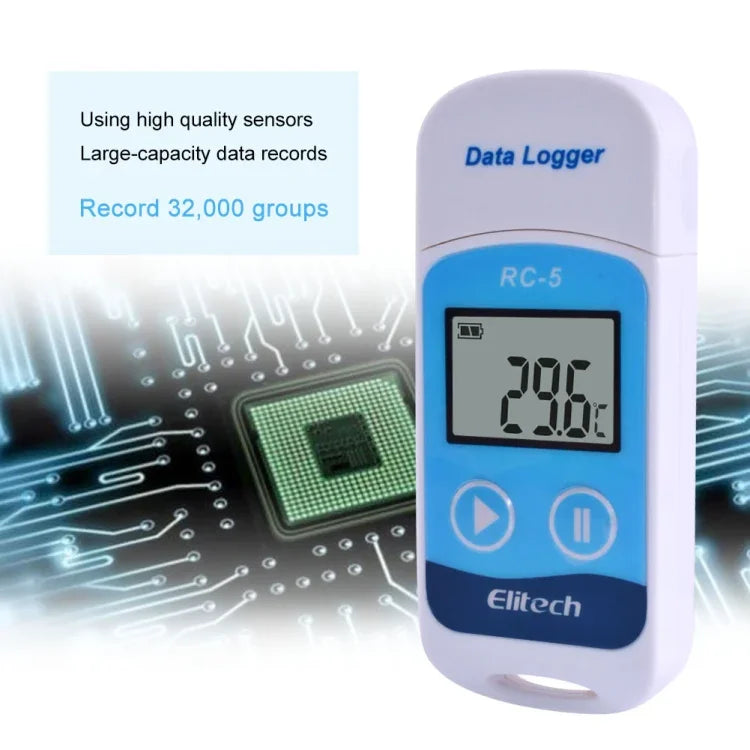 Registador de Dados de Temperatura Digital USB TTE35065 para Armazenamento em Armazém, Refrigeração, Armazenamento a Frio e Laboratório, TTE35065