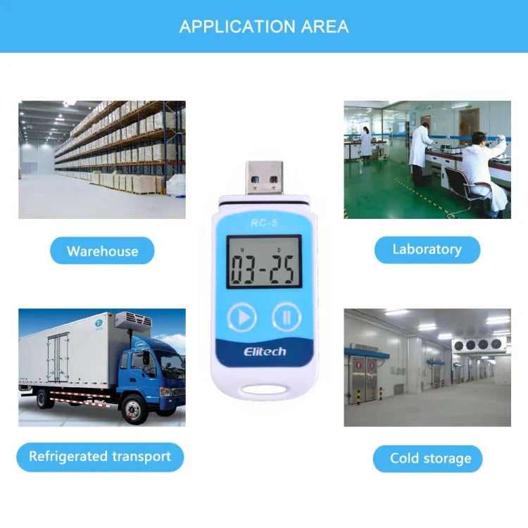 Registador de Dados de Temperatura Digital USB TTE35065 para Armazenamento em Armazém, Refrigeração, Armazenamento a Frio e Laboratório, TTE35065