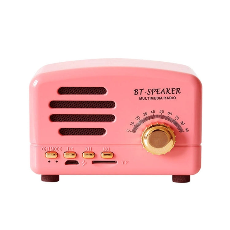 Altifalante Bluetooth Retro Sem Fios BT01 Rádio Portátil Suporte para Cartão TF, Rosa, Azul, Preto, Vermelho, Grão de Madeira