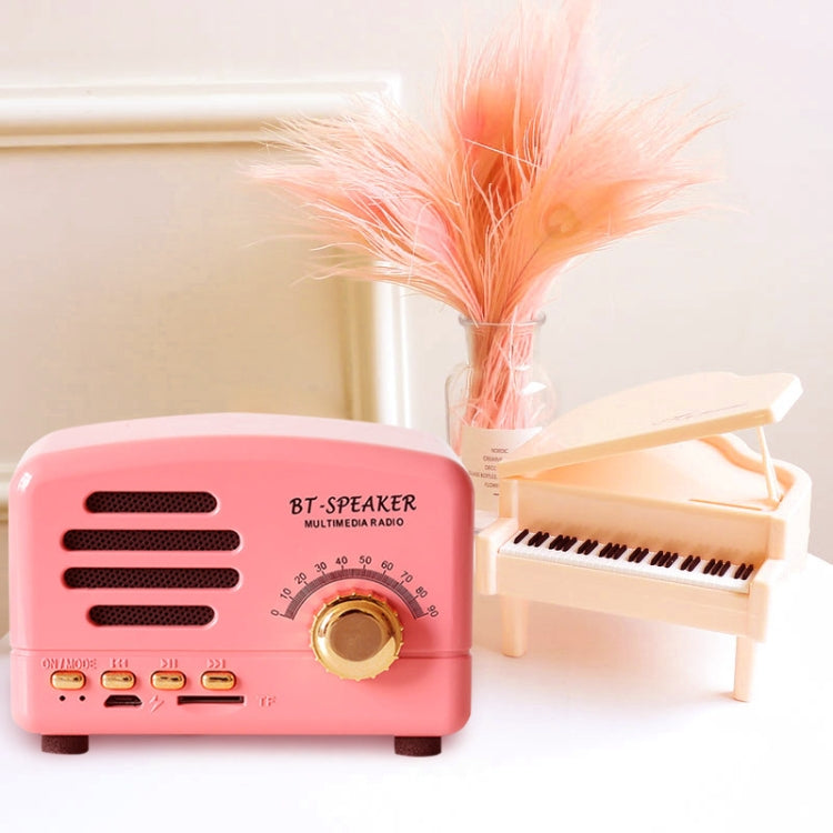 Altifalante Bluetooth Retro Sem Fios BT01 Rádio Portátil Suporte para Cartão TF, Rosa, Azul, Preto, Vermelho, Grão de Madeira