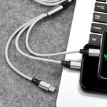 2 PCS ZZ034 Cabo de Carregamento Rápido 3 em 1 USB para 8 Pinos + USB-C / Tipo-C + Micro USB, Estilo:, 5A Super Rápido-Preto, Mini-Prateado, Mini-Vermelho, Mini-Azul, Mini-Preto