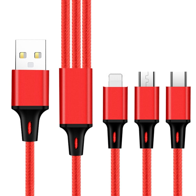 2 PCS ZZ034 Cabo de Carregamento Rápido 3 em 1 USB para 8 Pinos + USB-C / Tipo-C + Micro USB, Estilo:, 5A Super Rápido-Preto, Mini-Prateado, Mini-Vermelho, Mini-Azul, Mini-Preto