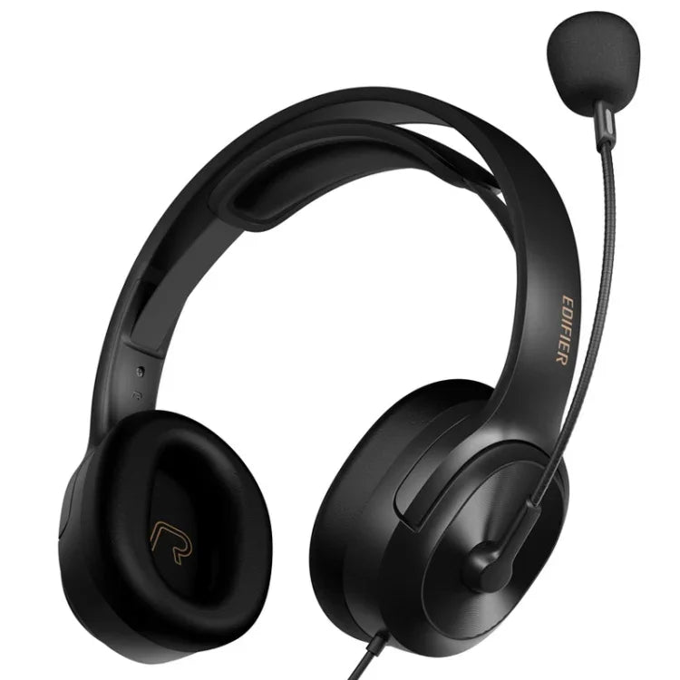 Edifier USB K5000 Auscultadores para Exame Simulado Aula Online Educação Treino Oral, Comprimento do Cabo: 2,8m, K5000