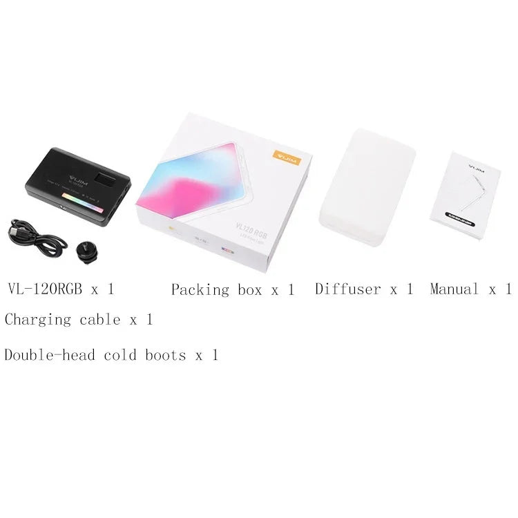 Luz Pequena para Fotografia e Vídeo com Cores RGB Ulanzi VL120 RGB para Câmara SLR, VL120 RGB