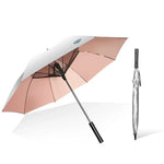 Guarda-chuva Multifuncional para Sol e Chuva 9033 com Ventoinha, Cola Prateada de Titânio, Proteção Solar e UV, Cabo Longo, Rosa, Preto, Verde Tinta