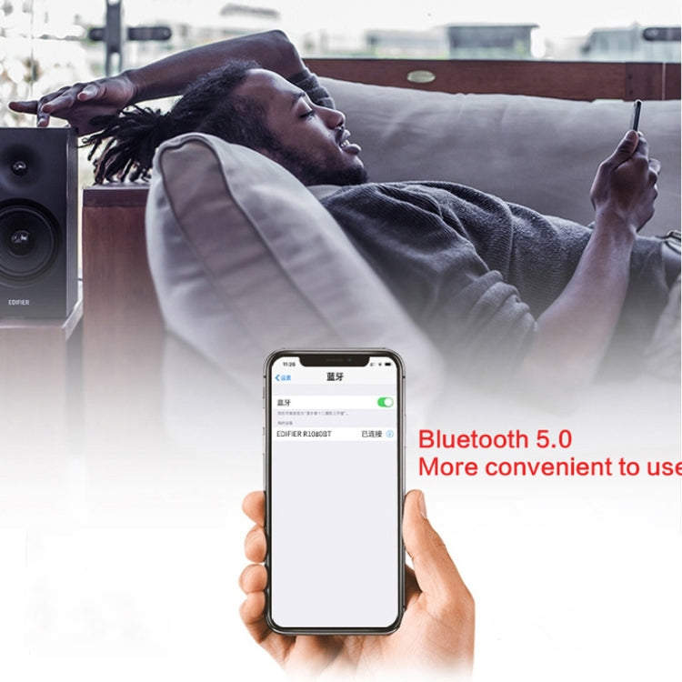 Coluna de Secretária Bluetooth Edifier R1080BT, Ficha US, R1080BT Branco, R1080BT Preto