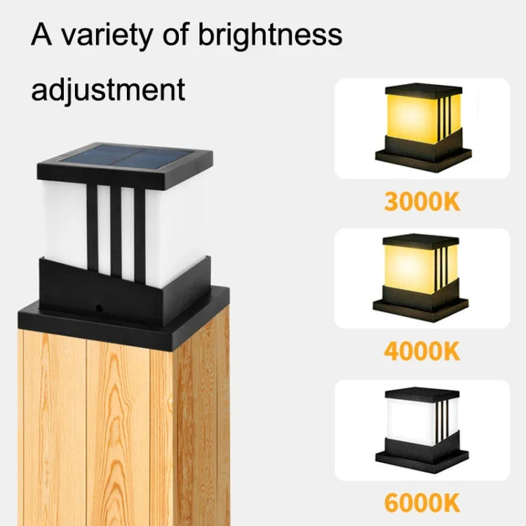 Solar Outdoor Waterproof Column Head Lamp Courtyard Landscape Lamp