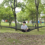 Rede de Dormir Multi-pessoa para Exterior, Grande Tenda Aérea de Árvore, Rede de Camping Triangular, 2,9m Preto