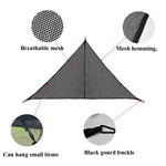 Rede de Dormir Multi-pessoa para Exterior, Grande Tenda Aérea de Árvore, Rede de Camping Triangular, 2,9m Preto