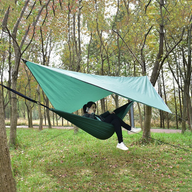 Conjunto de Sombreiro para Camping ao Ar Livre + Rede Anti-Mosquito, Rede Anti-Mosquito de Tecido Pára-quedas, 360x290cm Verde Tinta