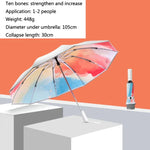 Guarda-chuva Dobrável Automático para Sol e Chuva 3021, Prova de Sol e Anti-Rebote, Laranja Claro, Rosa Claro, Azul Claro, Verde Ilusão, Roxo Ilusão, Azul Ilusão, Rosa Ilusão