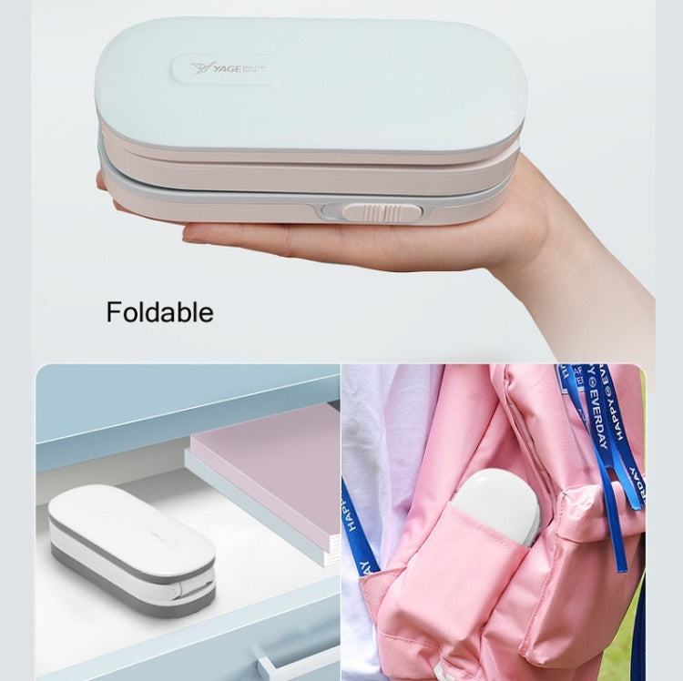 Candeeiro de Secretária LED YAGE T125 USB Dobrável para Leitura com Luz para Proteção dos Olhos, Branco Porcelana, Azul Branco, Rosa Branco