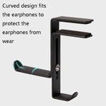 JD039 Clipe Metálico Suporte para Auscultadores de Secretária Gancho para Auscultadores, Branco, Preto
