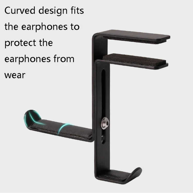 JD039 Clipe Metálico Suporte para Auscultadores de Secretária Gancho para Auscultadores, Branco, Preto