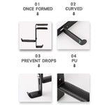 JD039 Clipe Metálico Suporte para Auscultadores de Secretária Gancho para Auscultadores, Branco, Preto